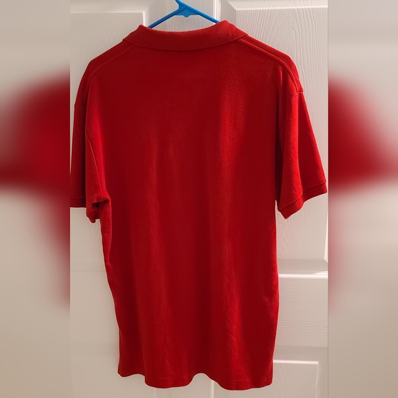 Ralph Lauren Polo Shirt Men Red Medium Plain Pony Short Sleeve Collared Golf - Picture 4 of 4